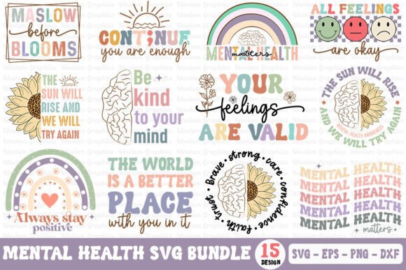 Mental Health Quotes Retro SVG Bundle Review