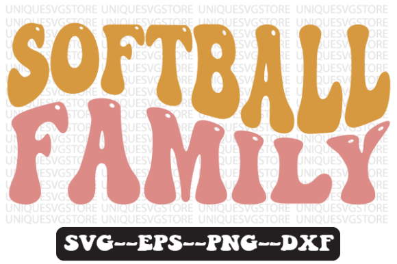 Softball Family Wavy Retro Svg Design Review