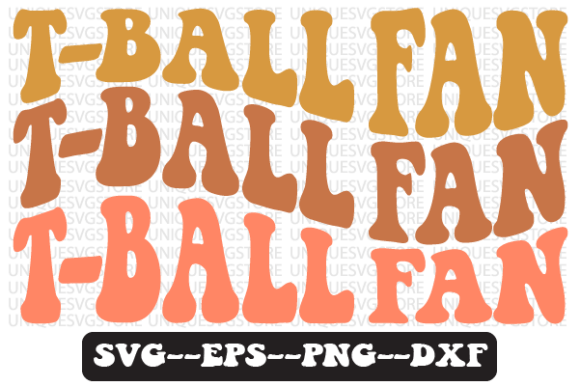 T-Ball Fan Wavy Retro Svg Design Review